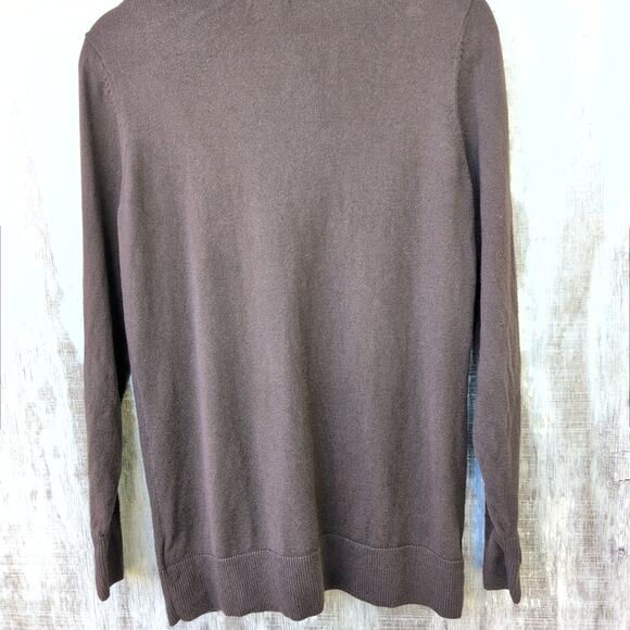 Eddie Bauer Cotton & Cashmere Button Down Sweater Men's Large Chocolate Brown - Picture 5 of 8